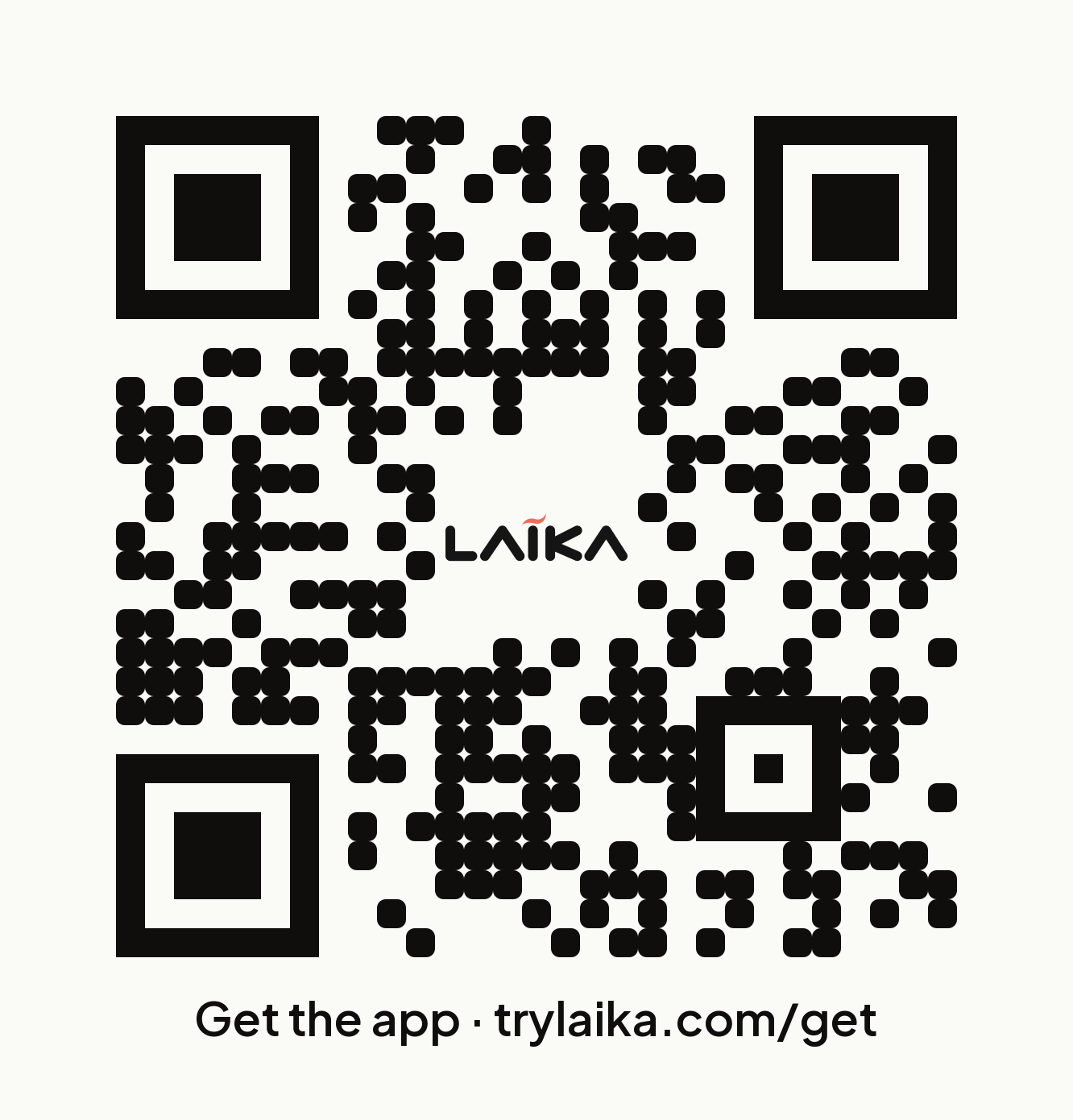 QR code for trylaika.com/get